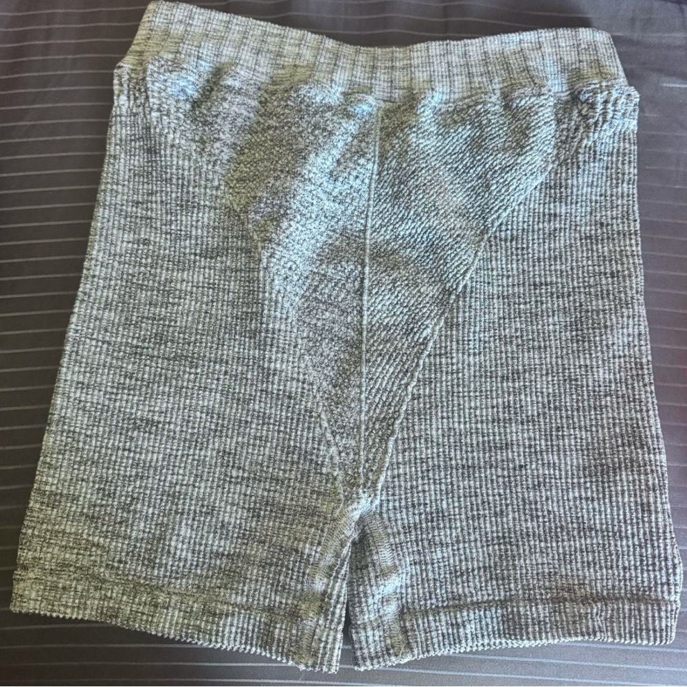 Free People Movement Gray Ribbed Shorts